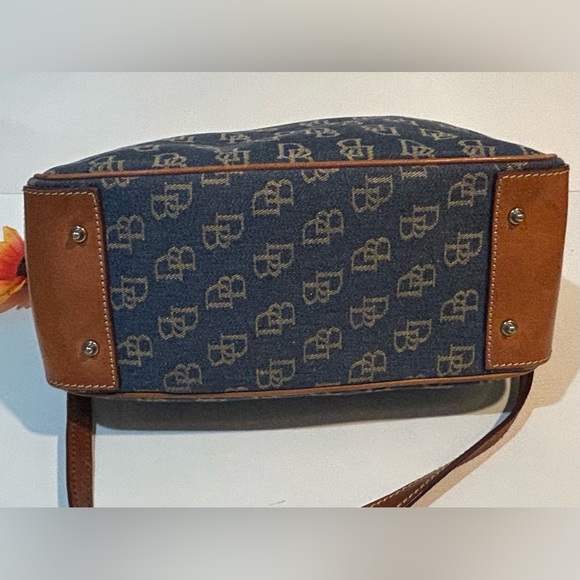 Dooney & Bourke DB Logo Denim Satchel Crossbody Bag Authentic - Picture 7 of 11